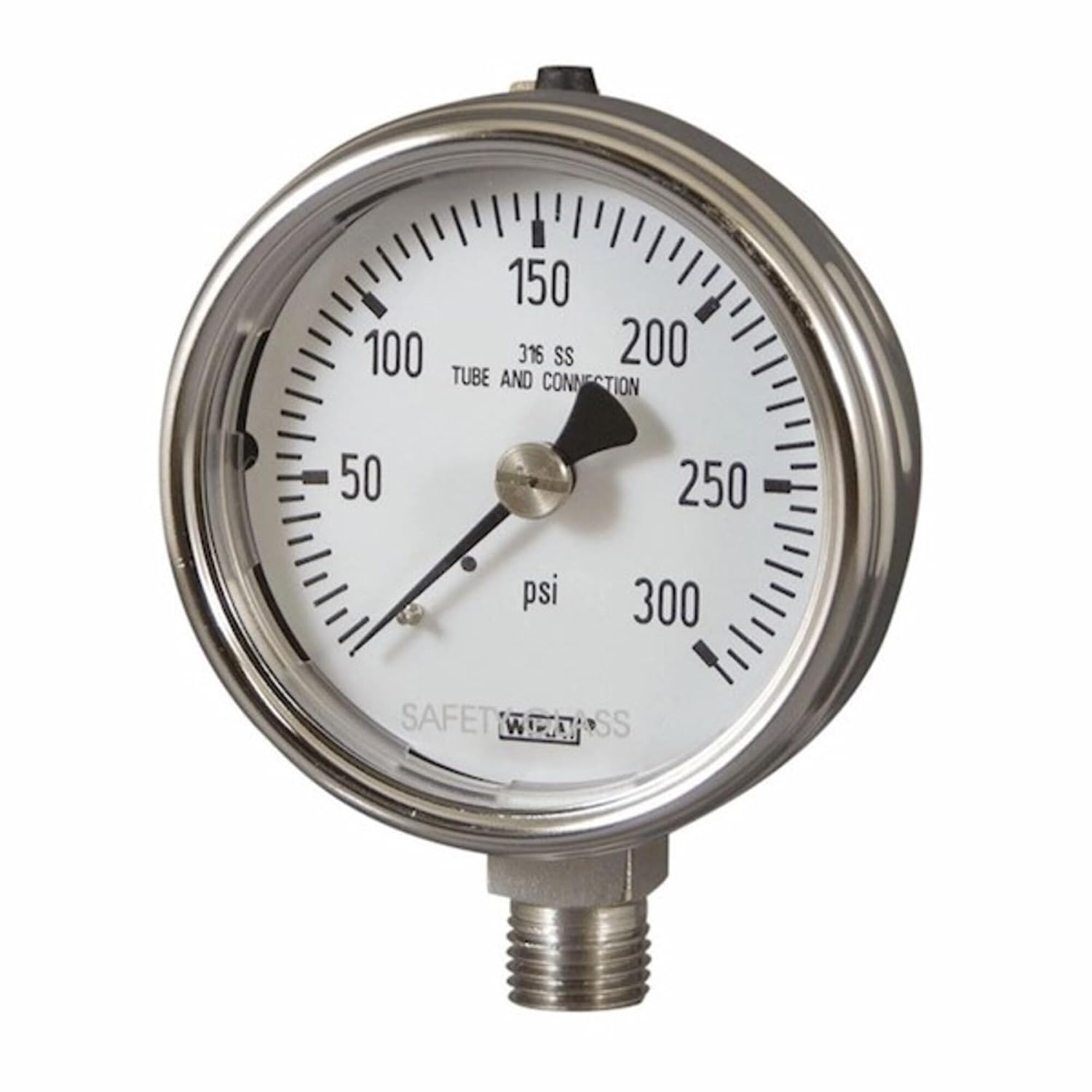 Wika 232.54 2.5 Industrial Stainless Steel Gauge, 0 to 1000 psi
