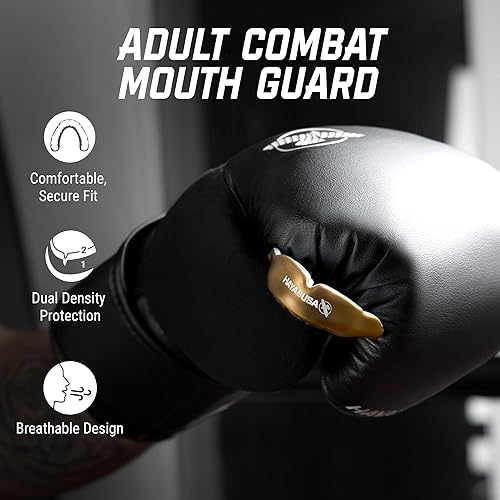 Miniatura 9 de Hayabusa Combat Sports - Protector bucal para jóvenes, niños y adultos, viene con funda, color negrorojo, adulto