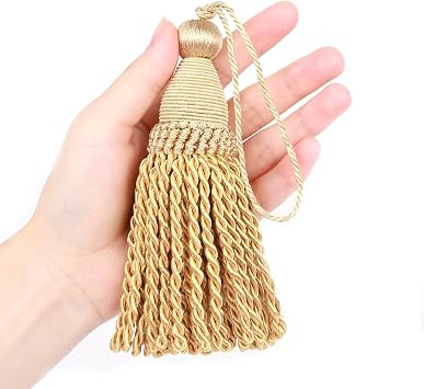 2 Pcs 6" Large Key Tassel with 4.3" Loop Elegant Hand Crafted Tassels