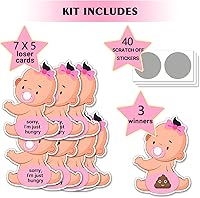 Vista 2 de Baby Shower Games, Scratch Off Game, Silly Activity for Ice Breakers, Door Prizes, Baby Shower Activity and Idea, Fun and Easy to Play, 38 Cards