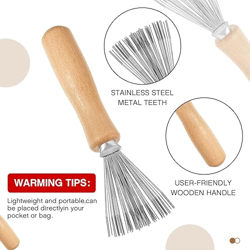 Miniatura 4 de Suclain Juego de 5 piezas de cepillo limpiador de pelo, mini cepillo removedor de suciedad con rastrillo de alambre de metal, limpiador de peine 2