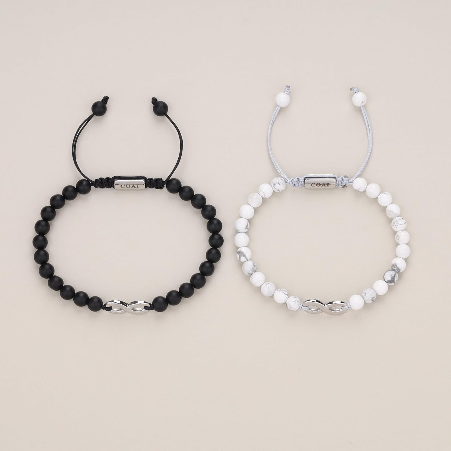 COAI His and Hers Bracelets, Stone Beaded Infinity Bracelets for Couples - Image 3