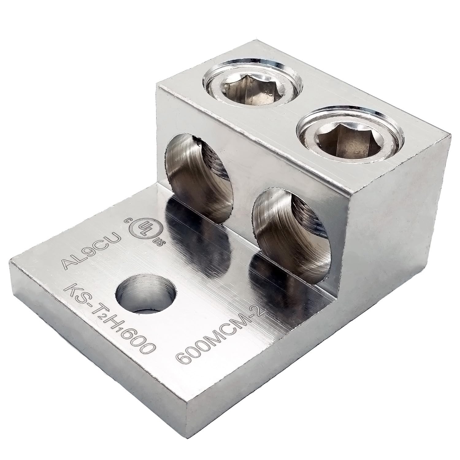 Terminal Mechanical Lug,Copper Plated Aluminum Cable Connector with 4 Conductors 10 Holes,Wires Range 600kcmil-2