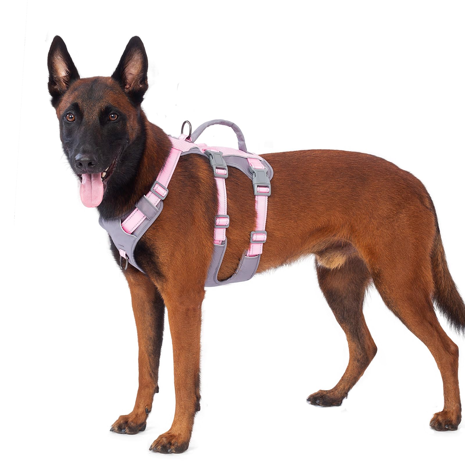 Huntboo Escape Proof Dog Harness Medium, Anti-Pull Dog Harness with Handle, Breathable, Adjustable, Reflective Dog Harnesses, Lightweight Dog Harness for Small and Large Dogs Outdoor (Light Pink,XL) โ image 1