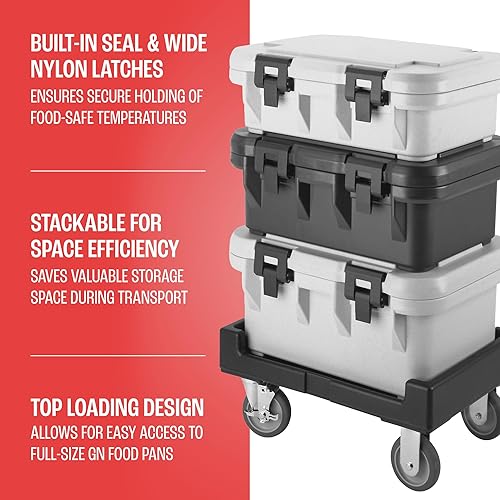 Miniatura 83 de Cambro Transportador aislado de bandeja de alimentos – Caja caliente de 6 pulgadas de profundidad y calentador de alimentos para catering