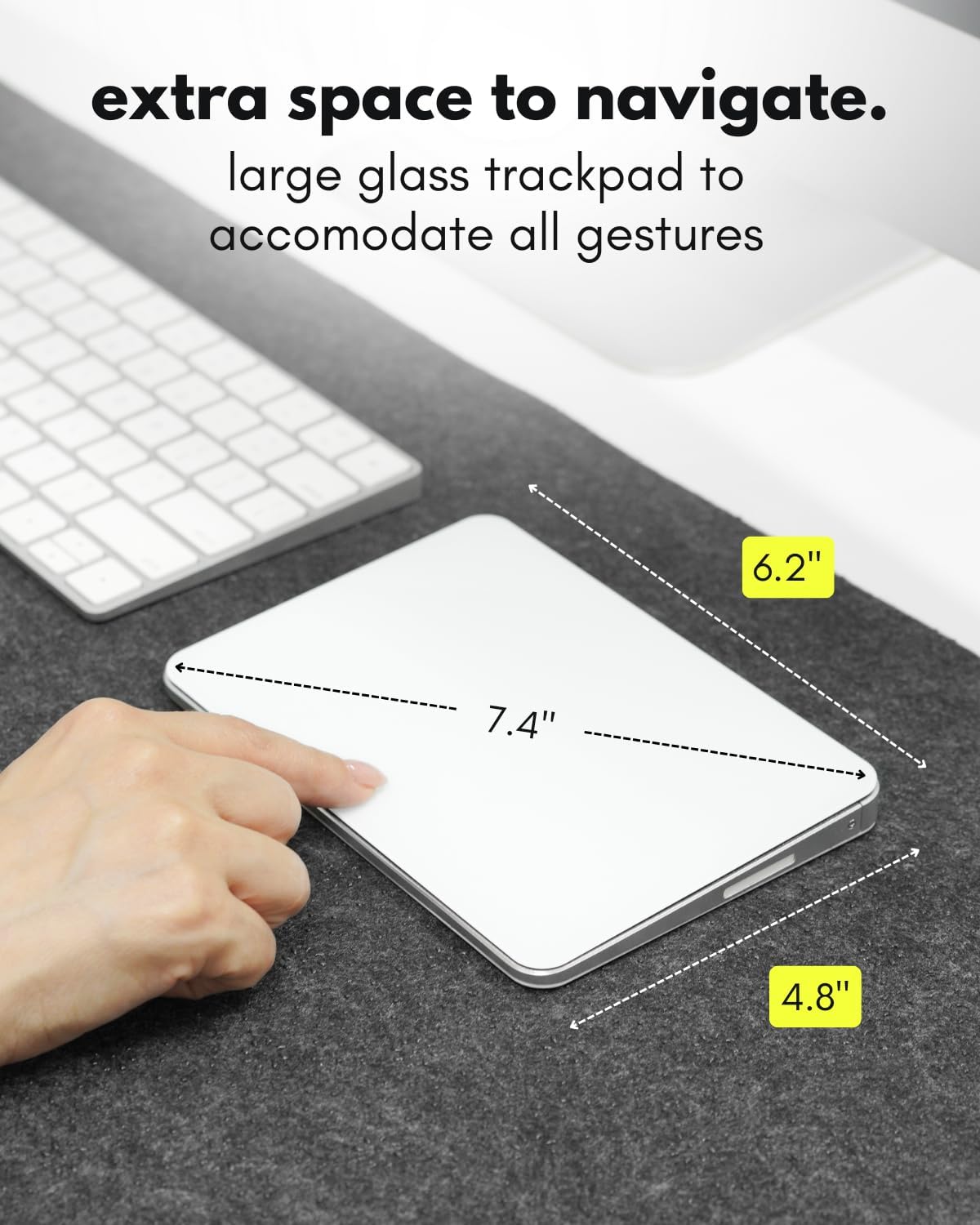 Macally Wired & Wireless Trackpad for Mac - Multi Gesture Touchpad - USB C