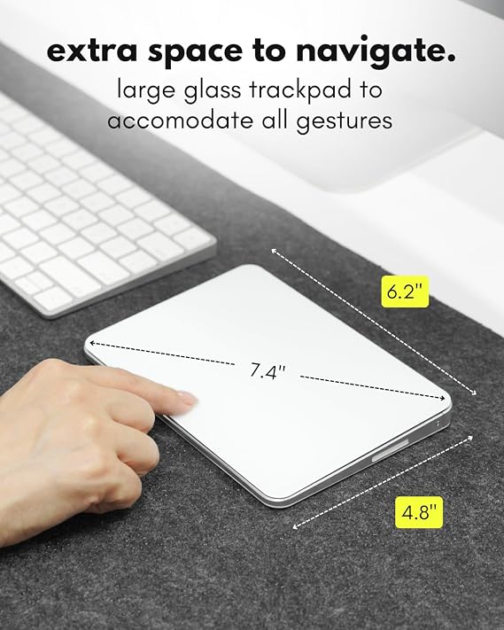 Macally Wired & Wireless Trackpad for Mac - Multi Gesture Touchpad - USB C