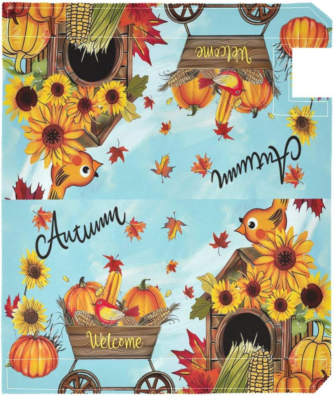 Pfrewn Autumn Pumpkin Sunflower Mailbox Cover Magnetic Standard Size Fall Leaf Birds Harvest Mailbox Covers Letter Post Box Cover Wrap Decoration Welcome Home Garden Outdoor 21" Lx 18" W