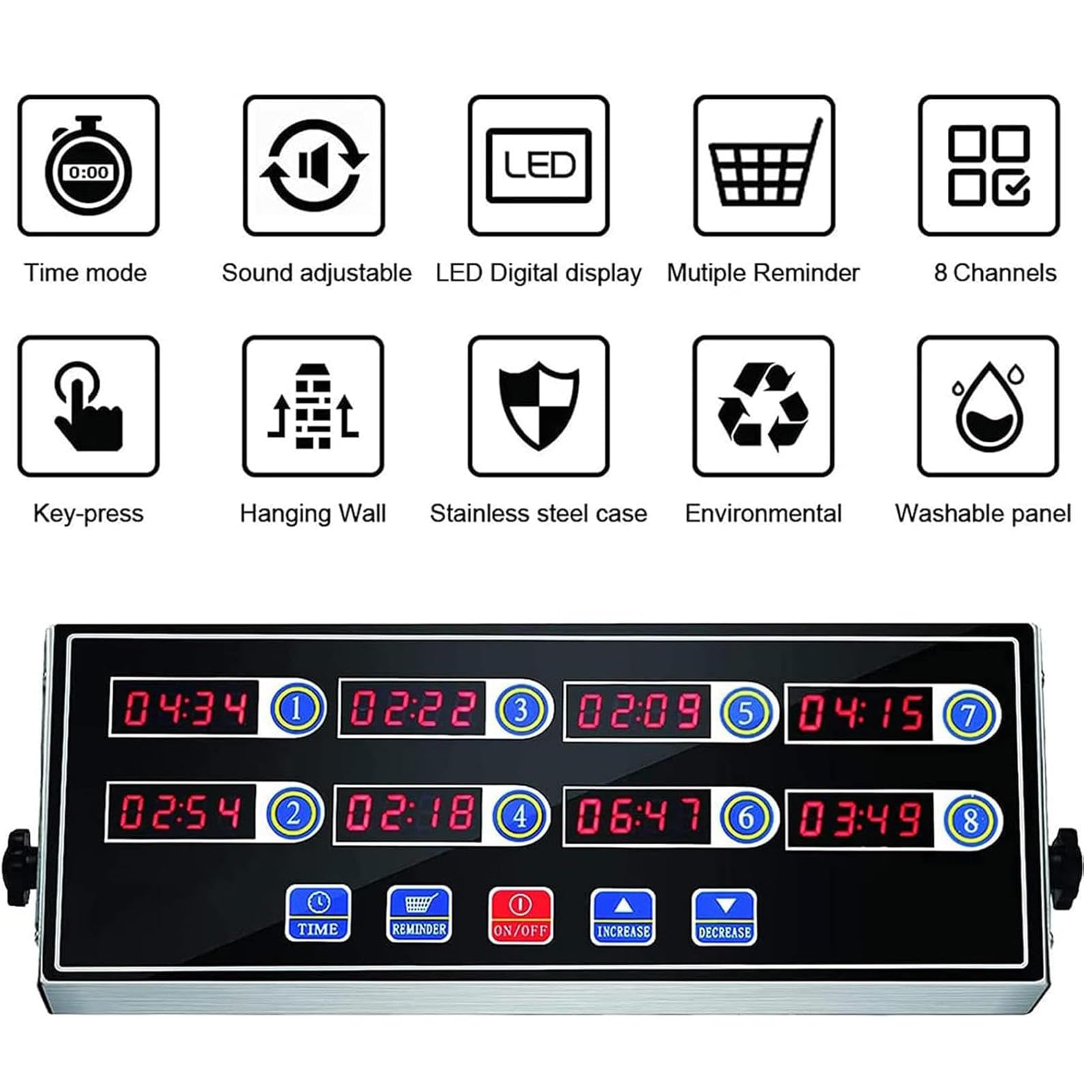 Digitaler Küchentimer, 8-K kommerzieller Timer mit lautem Alarm, perfekt zum Braten, Kochen, Backen und Vorbereiten von Mahlzeiten – zuverlässige Erinnerung für Ihre Küchenbedürfnisse