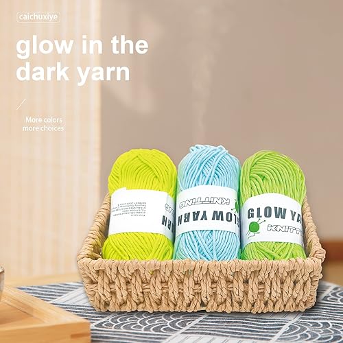 Miniatura 10 de 5 piezas de hilo que brilla en la oscuridad suministros de costura 55 yardas para ganchillo para manualidades manualidades y costura principiantes