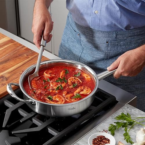 Miniatura 5 de Fissler M5 Pro-Ply - Sartén de acero inoxidable de 5 capas, 3 cuartos de galón, con tapa de metal