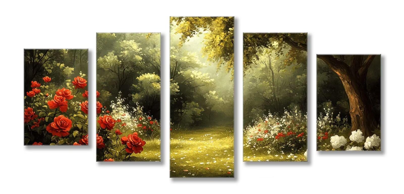 5 opakowań duży diamentowy obraz leśny obraz diamentowy ścieg krzyżykowy kompletny zestaw, 5D Lake Diamond Painting kompletny zestaw, haft krzyżykowy obraz diamentowy, dekoracja domu 250x125cm C-2969