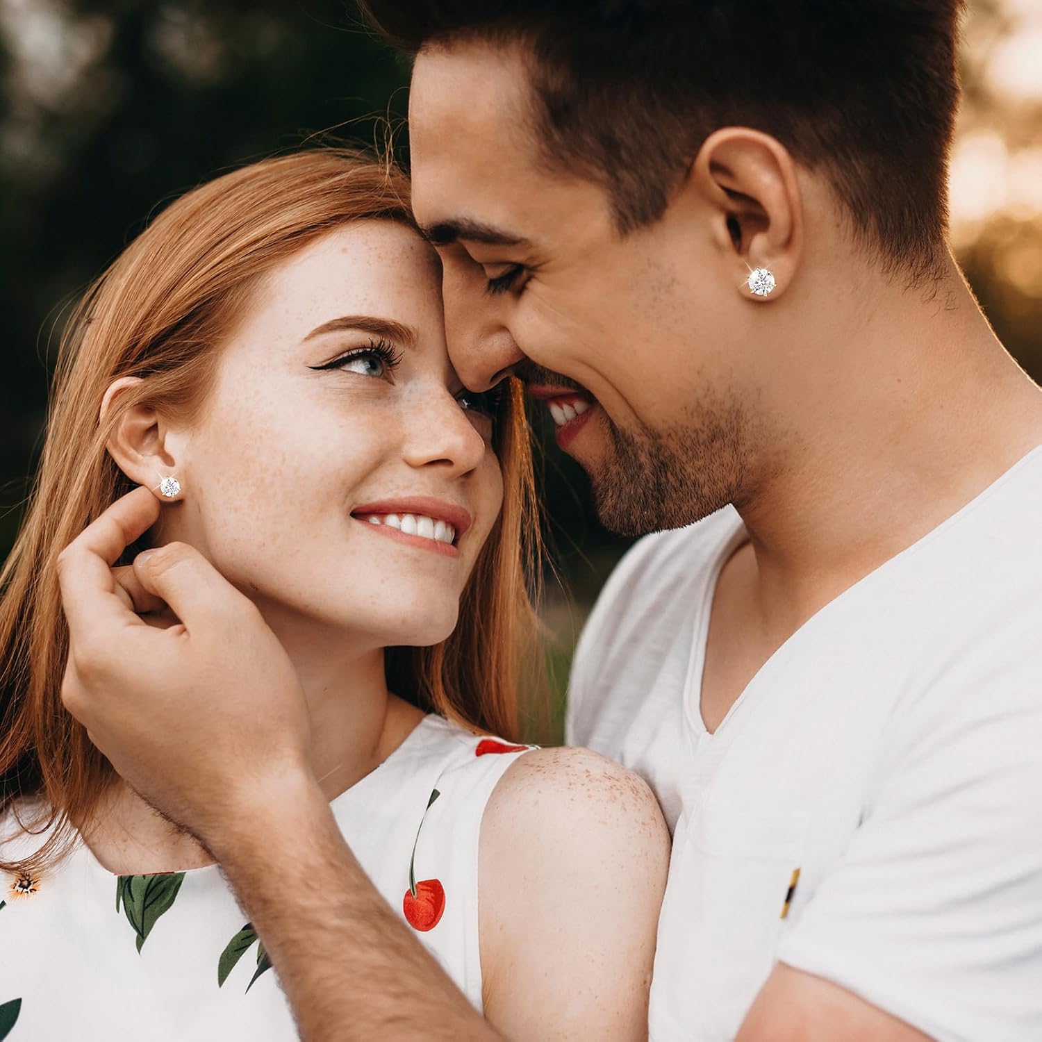 Moissanite Lab Created Diamond Earrings 0.6ctw-3.0ctw Solitaire Studs, D Color VVS1, Hypoallergenic 925 Sterling Silver, 14K White Gold Plated, Friction Back - Gift for Women & Men - Image 2