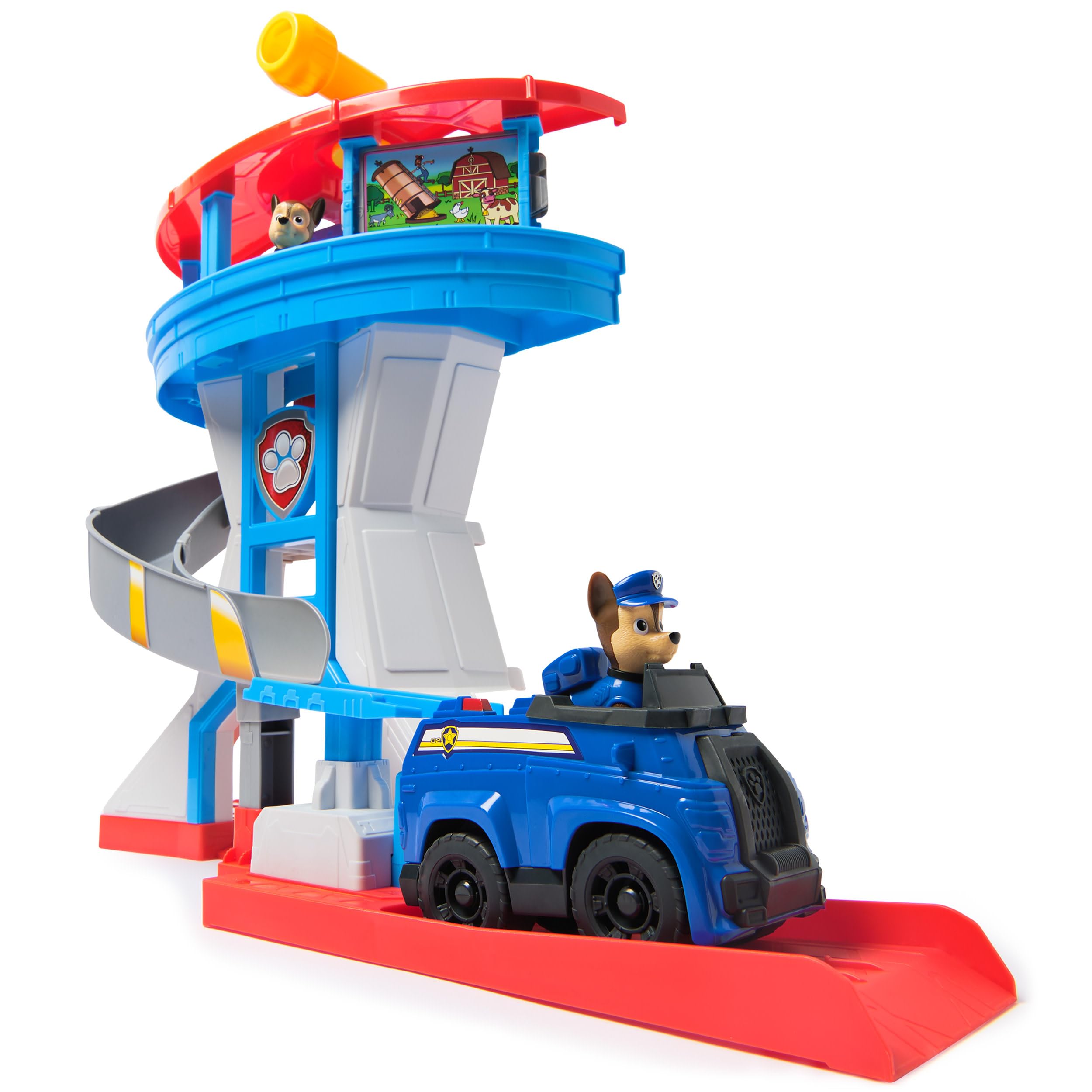 PAW Patrol - Lookout Tower, altezza superiore a 50 cm, set da gioco con 1 veicolo della polizia base, 2 personaggi Chase e accessori, adatto per bambini dai 3 anni in su