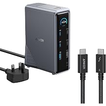 Anker Prime Charging Docking Station, 14-Port with 160W Max Output and Built-In GaN AC-DC Power, 10Gbps Data Transfers & Thunderbolt 4 Cable 3.3 ft,240W,40Gbps