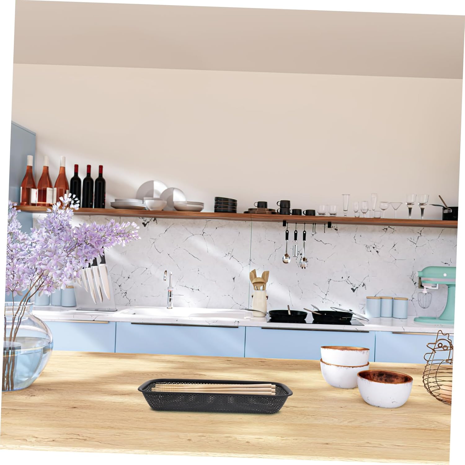 PRETYZOOM 4pcs Stainless Steel Cutlery Holder Compact Mesh Basket for Dishwasher Drying Rack Utensil Organizer for Kitchen Tableware Keeps Chopsticks Dry Accessible