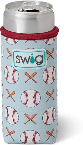 Miniatura 219 de Swig Life Skinny Can Coolie, soporte delgado de 12 onzas, enfriador de neopreno aislado con bolsillo, fundas para botellas de cerveza altas, All