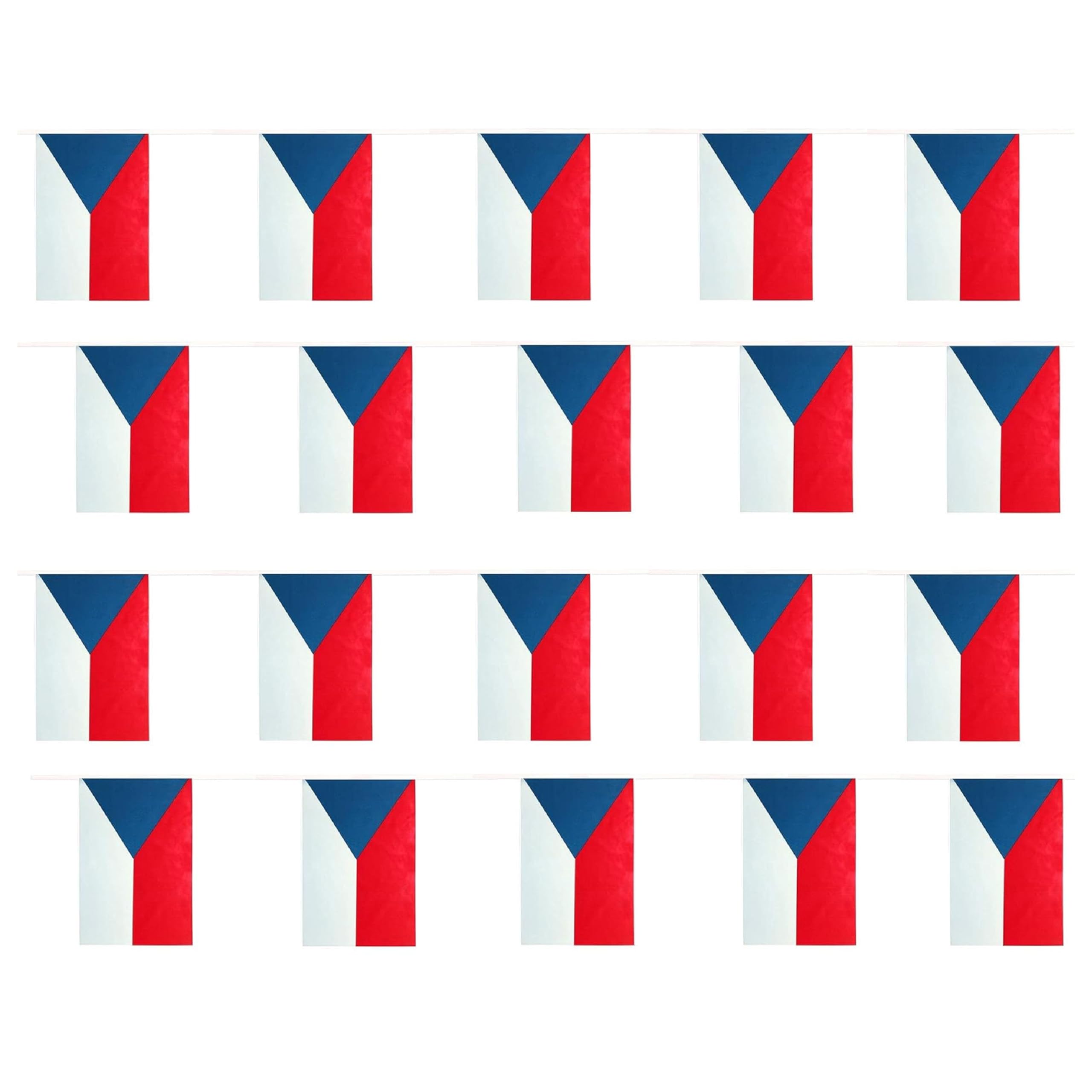 I LOVE FANCY DRESS Czech Flag Bunting – 100 Feet / 30 Metres Length – 20cm x 14cm Czech Republic Flags 25 Flags/10m – All Weather Sports Decorations Football Nation European Flags
