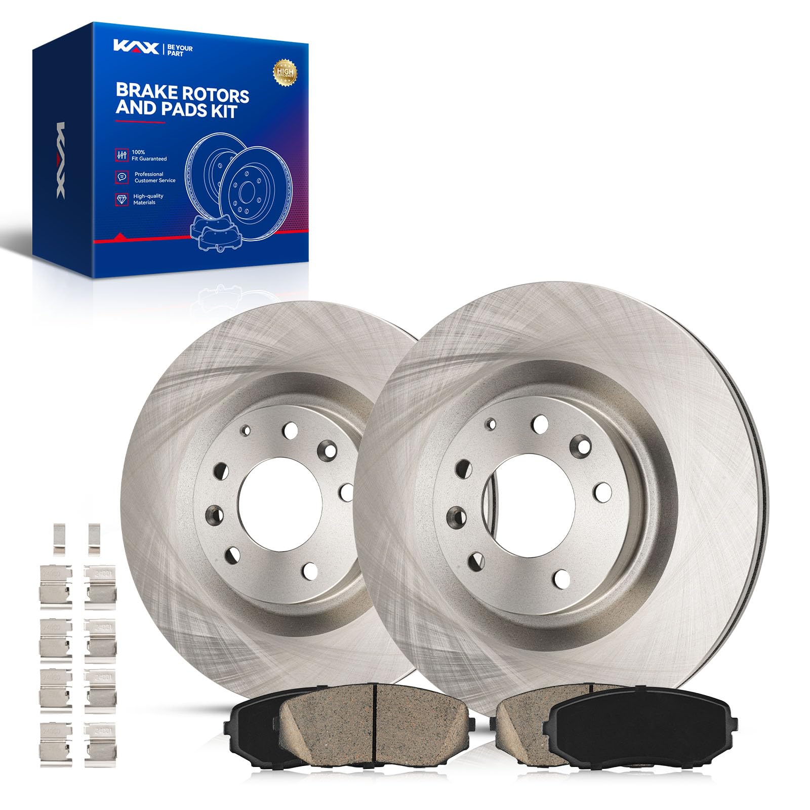 KAX Front Brake Kit, OE Brake Rotors and Ceramic Brake Pads | Fits Mazda CX-9 2007 2008 2009 2010 2011 2012 2013 2014 2015, Automotive Replacement Brake Kit