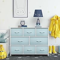 Vista 26 de Sorbus Cómoda con 8 cajones - Mueble para almacenar ropa para niño, para dormitorio, pasillo, clóset, oficina – Marco de acero, parte superior