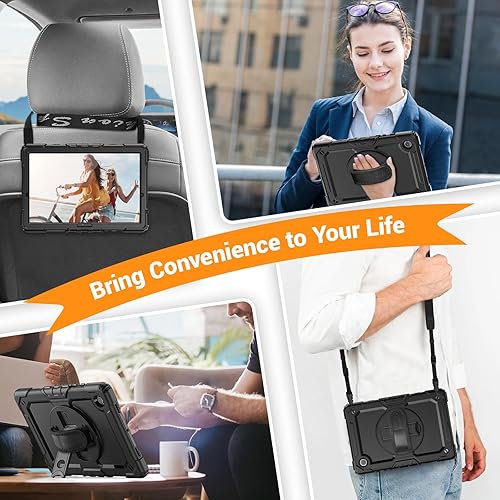Miniatura 13 de SEYMAC Funda para Samsung Galaxy Tab S10 Lite/S10 FE/ S9 FE/ S9 5G (10.9''/11''), resistente a prueba de golpes con protector de pantalla, soporte