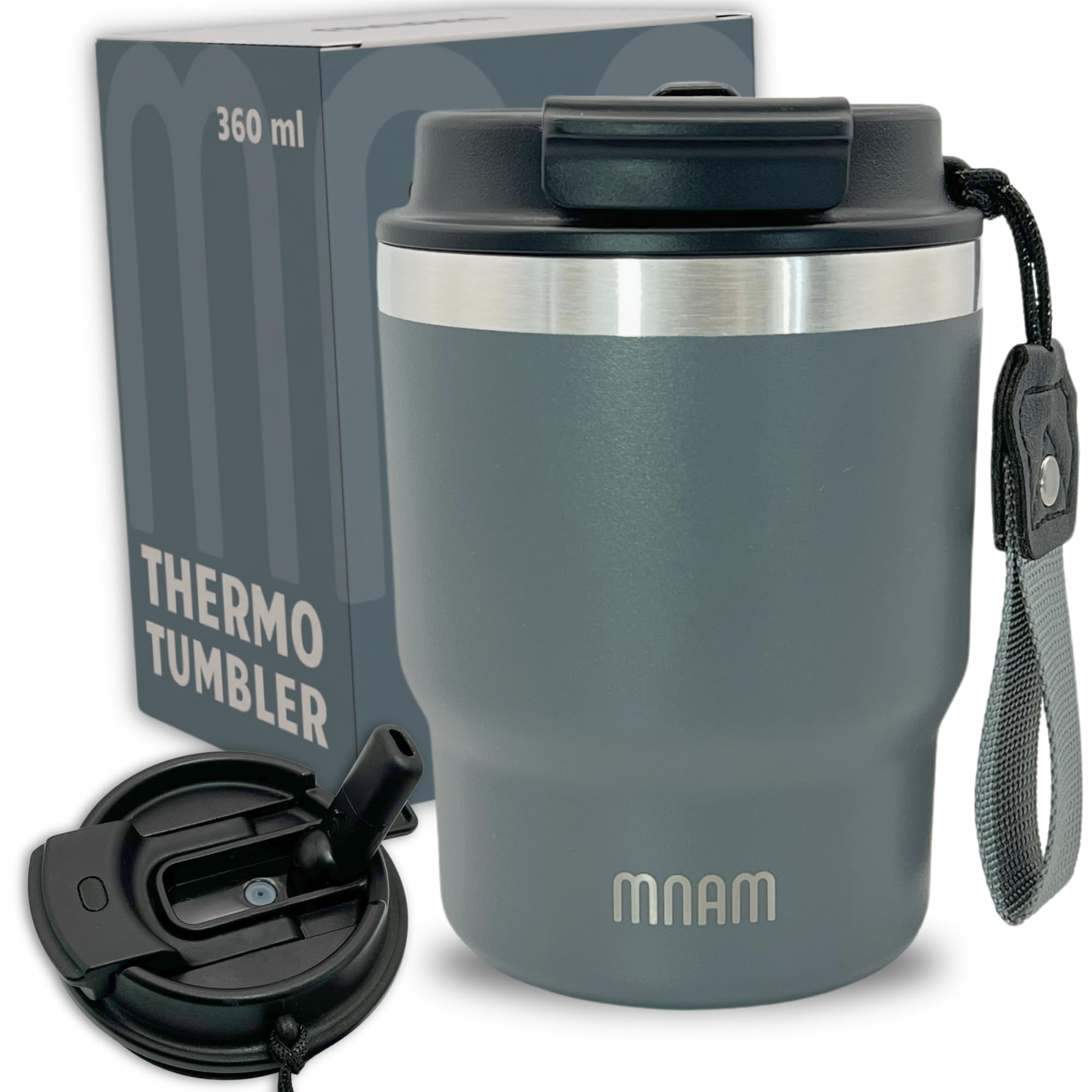 Tazza Termica Caffe 360ml - Mug Termica - Acciaio Inossidabile Isolato ed Ermetico - Tazza Termica da Viaggio - Travel Coffee Mug - Termos Caffè - Themos Te Caldo (360 ml)