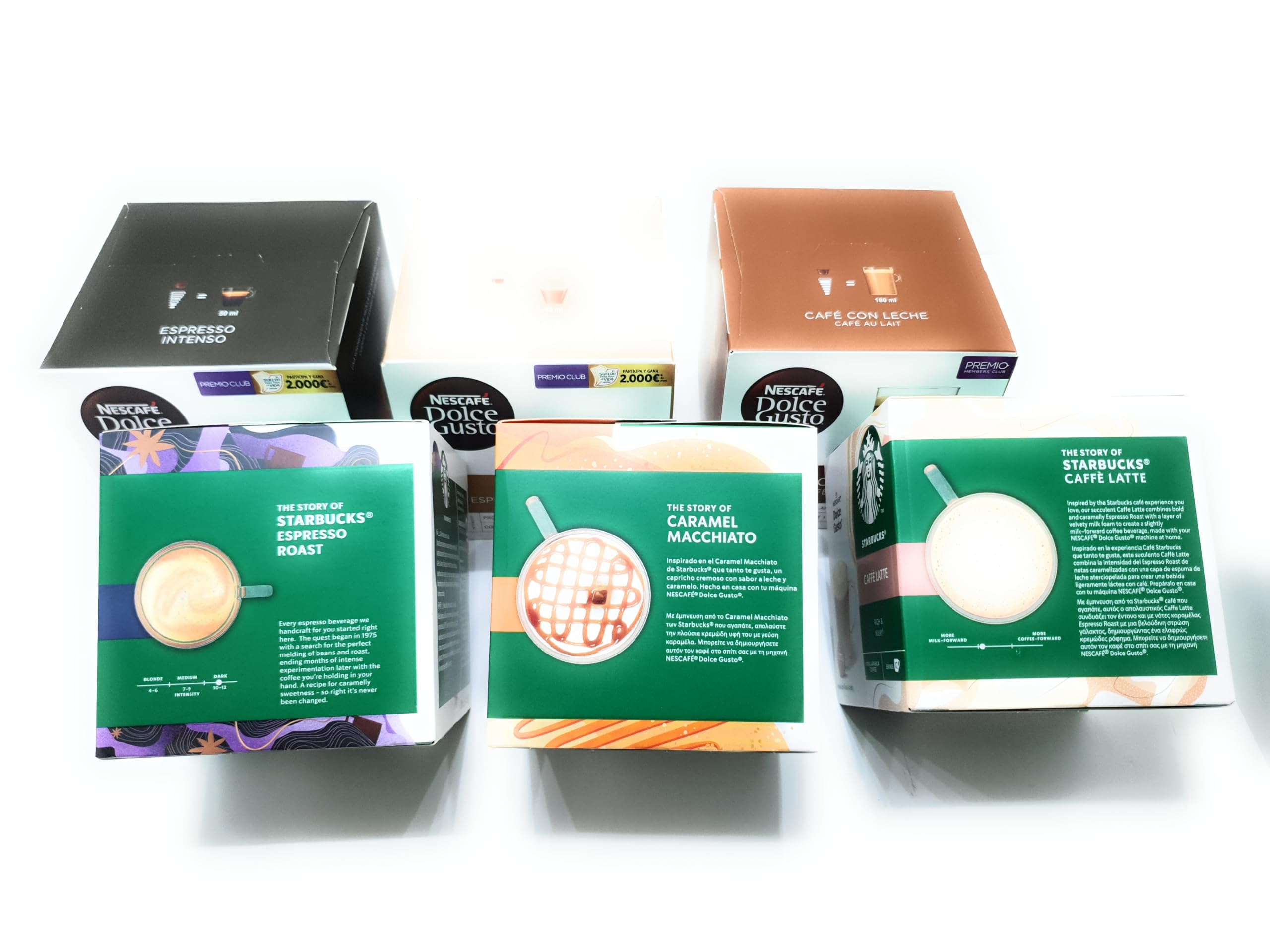krider- Set bienvenida al cafe, compatible con sistema Dolce Gusto y Starbucks,ESPRESSO ROAST- CAFFE LATTE- CARAMEL MACCHIATO- ESPRESSO INTENSO- CAFE CON LECHE- CORTADO- selección de café a tu medida.