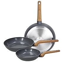 Tognana T-Care, Set 3 padelle 20, 24, 28 cm, alluminio, grigio scuro