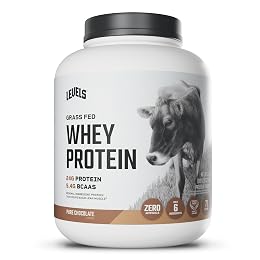 Levels Grass Fed Whey Protein Powder, No Artificials, 24G of Protein, Pure Chocolate, 5LB
