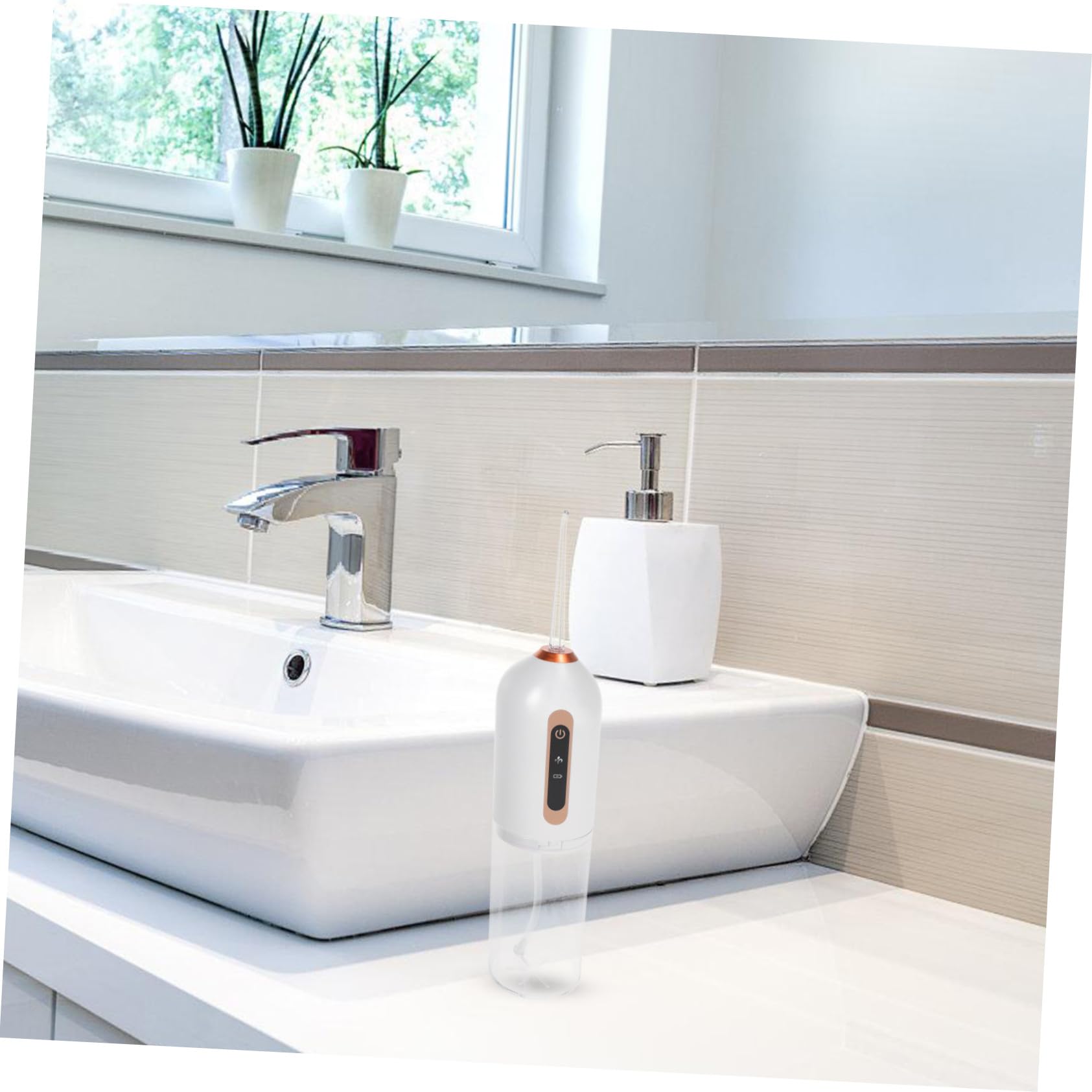 Irrigador Dental Portátil Eléctrico Recargable USB Water Flosser para Dientes con Tanque Ajustables Resistente al Agua para Cuidado Bucal Diario y Viaje