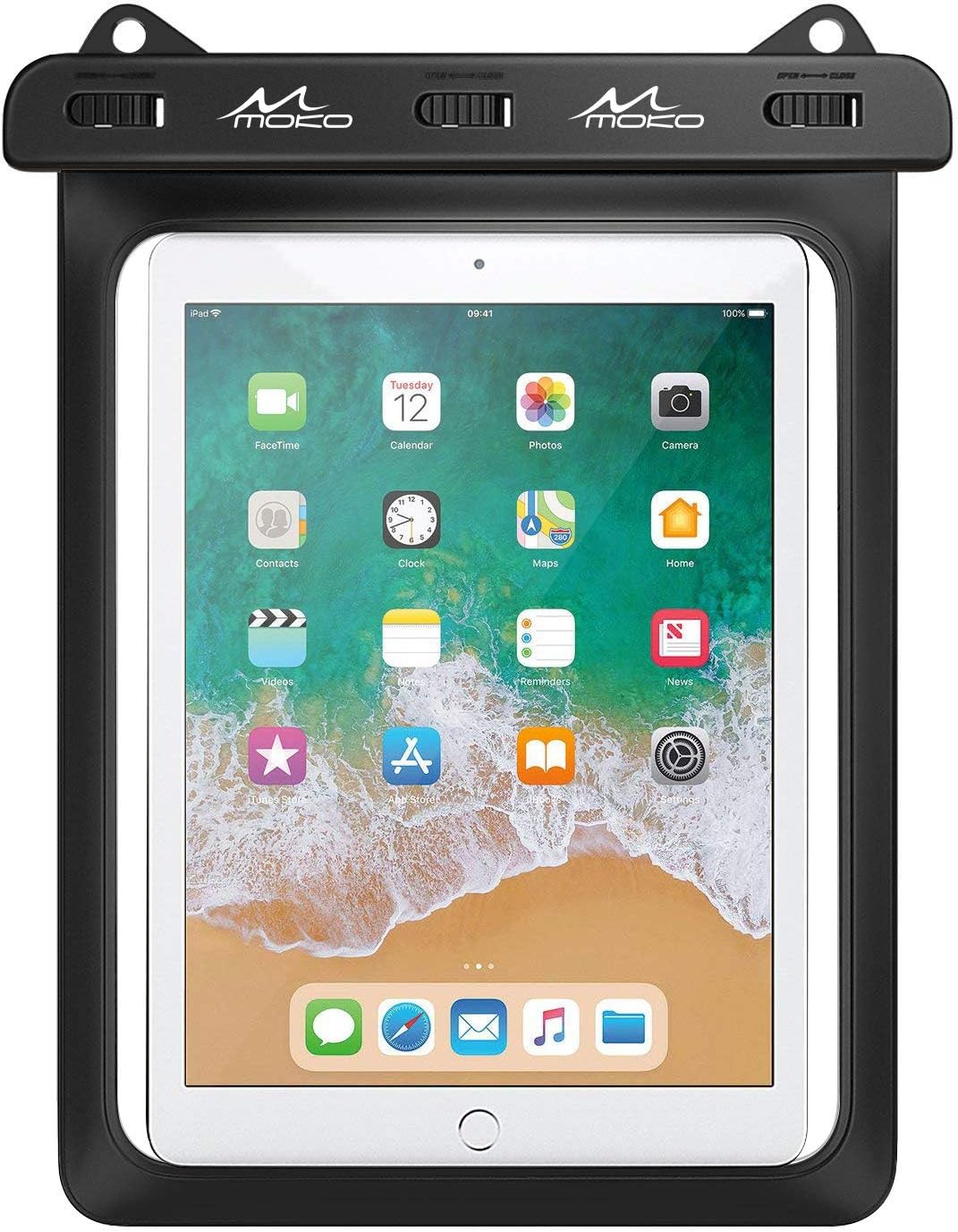 MoKo Waterproof Tablet Case, Tablet Pouch Dry Bag Fit iPad 9/8/7 10.2, iPad Pro 11 M1, iPad Air 5/4 10.9, Galaxy Tab A7 10.4
