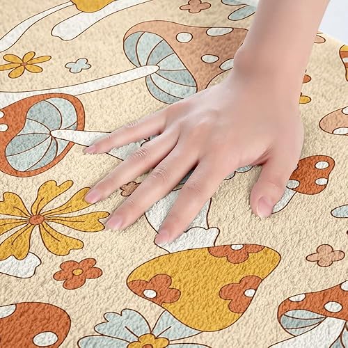 Miniatura 4 de Erosebridal Hippy Girl - Alfombra de baño retro de los años 60 y 70 con diseño de hongos y flores, alfombra vintage para adultos, mujeres, 60, 20 x