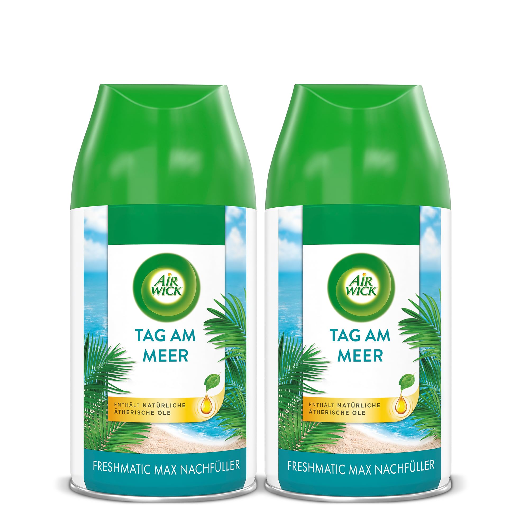 Air Wick Freshmatic Max Raumspray DUO – Nachfüller für den Air Wick Freshmatic Max – Duft: Tag am Meer – 2 x 250 ml Nachfüller