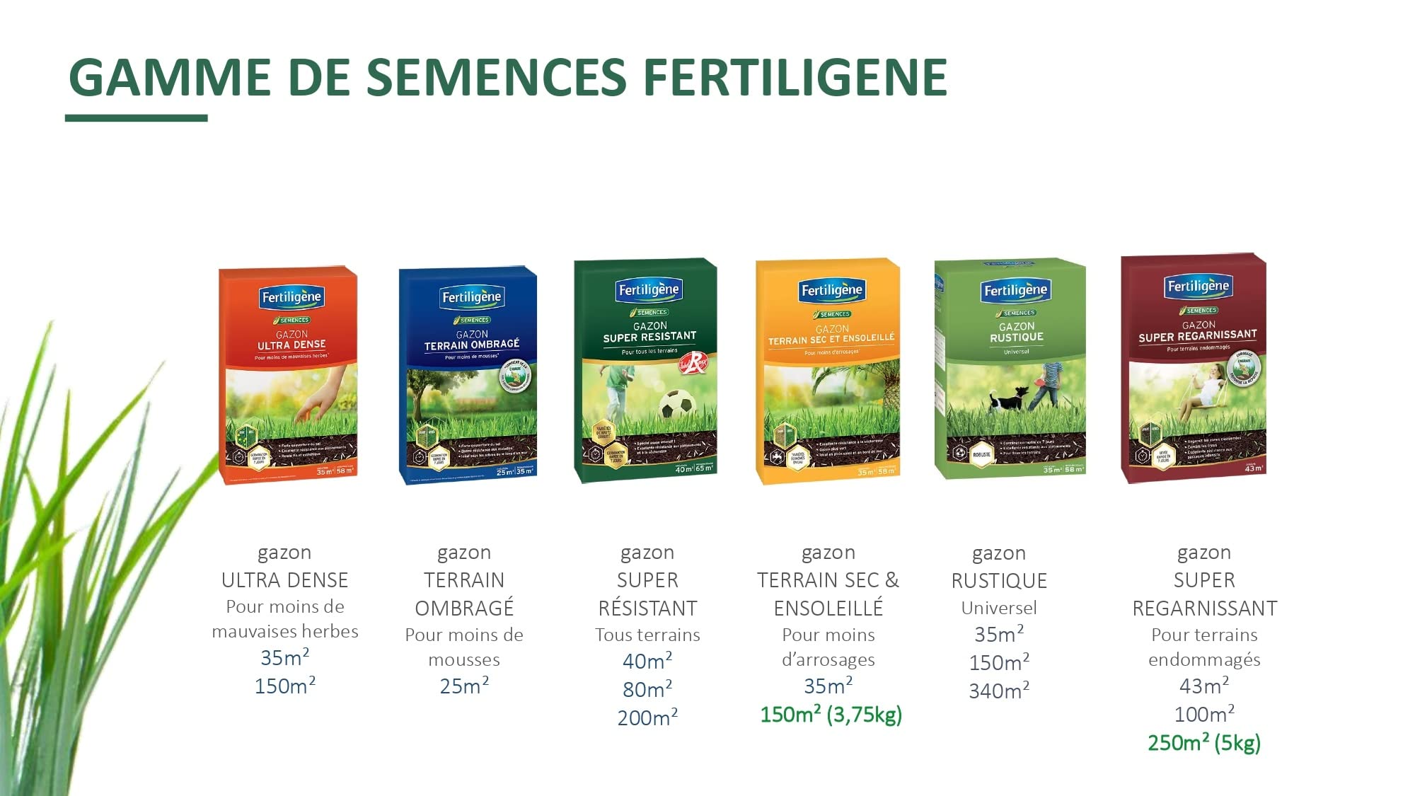 Fertiligene Gazon Super Résistant Label Rouge, 80m² & Engrais Gazon 4 Actions, 2,45kg, 60m²