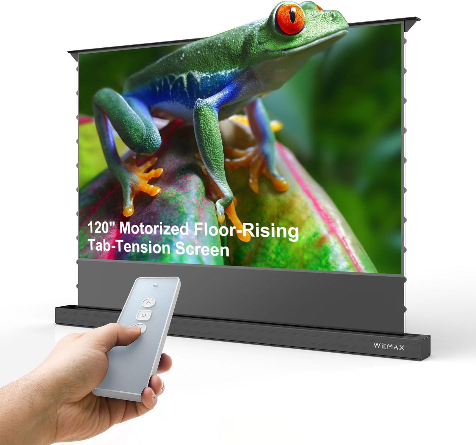 WEMAX 120 inch Electric Motorized Floor Rising Projector Screen, 4K 16:9 Active 3D Ready, Ambient Light Rejecting ALR Projection Screen, Perfect with Nova, Voice Control, Compatible with Alexa