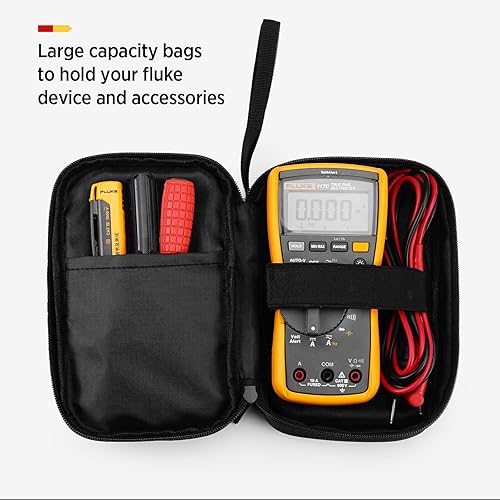 Miniatura 4 de KingSung - Funda de transporte de herramientas suave con cremallera para Fluke 117116115114113 multímetro digital 62 Max y muchos más, con