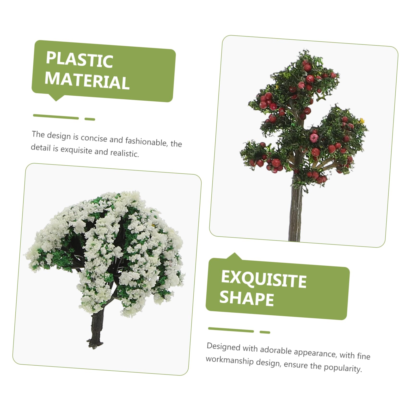 TEHAUX 180piezas Mini Árboles Decorativos De Plástico para Maquetas y Paisajismo Modelos De Árboles Miniatura para Decoración De Altura para Escenarios De Paisaje y