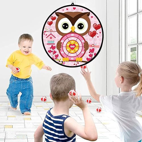 Miniatura 5 de Tablero de dardos para el día de San Valentín, 26 pulgadas, con 6 bolas adhesivas y 6 dardos ganchos de juguete, regalos de fiesta para el día de