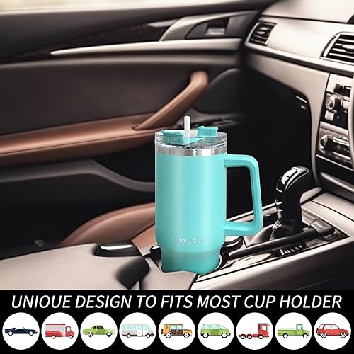 Miniatura 9 de Vaso con asa y tapa con pajilla, vaso aislado simple y moderno, botella de agua deportiva de metal grande, botella de agua deportiva de acero