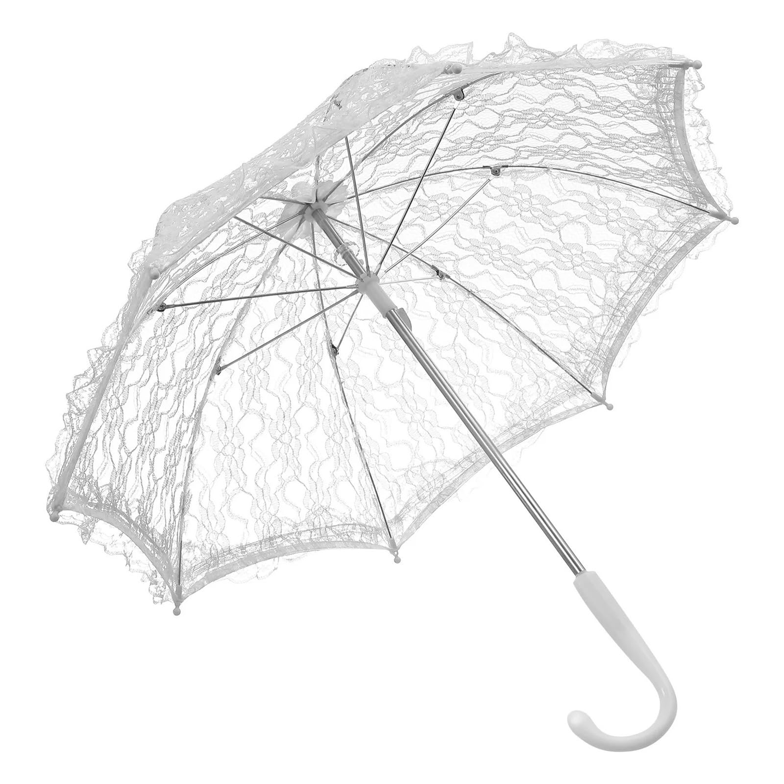 Wedding Lace Parasol 1Pcs Lace Umbrella Vintage Embroidery Parasol Wedding Bridal Photo Prop Stage Performance Elegant Lady Costume Accessory for Bride, Party Decor, Dance Props