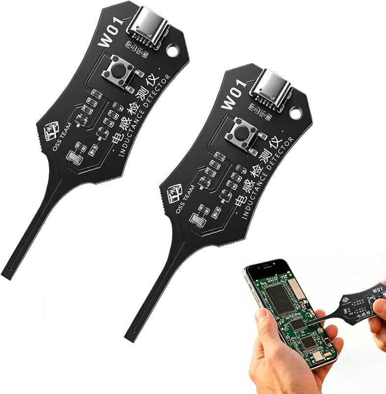 2pcs Inductance Tester, Type-C Powered High Precision Mainboard Coil Testing Tool, Quick Fault Check Inductor Tester for Mobile Phone Electronic Components