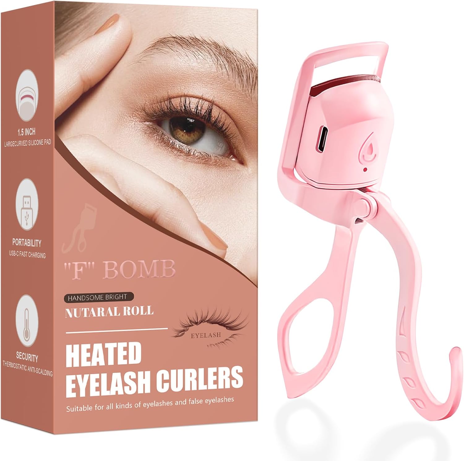 Heated Eyelash Curler Rechargeable Electric Eyelash Curler