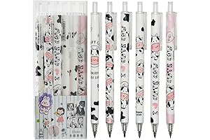 Maydahui 12Pcs Cartoon Milk Cow Eternal Pencils: Eraseable Inkless Cow Print Everlasting Magic Pencils