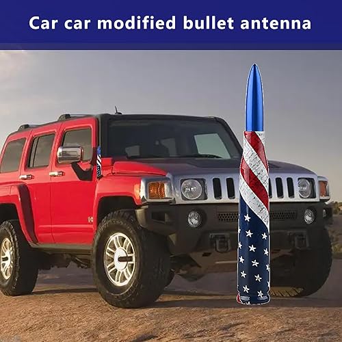 Miniatura 5 de Jawmoy 1 antena de bala para automóvil, antena de bala con impresión de bandera estadounidense, accesorios de repuesto para automóvil, compatible