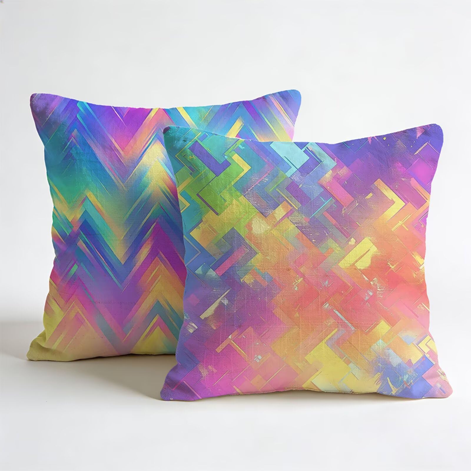 Housse de Coussin Canapé Couleur 55x55cm Exterieur Impermeable Abstrait Taie D'oreiller Décoratif Aesthetic Housse Coussin Decoration pour Chambre Sofa Jardin Balcon Terrasse Lot de 2. Q-559