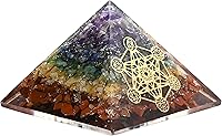 Vista 3 de Amazing Gemstone Pirámide de orgón grande Cristal natural de pirámide de chakra Pirámide de orgonita de metatrón de chakras Pirámides