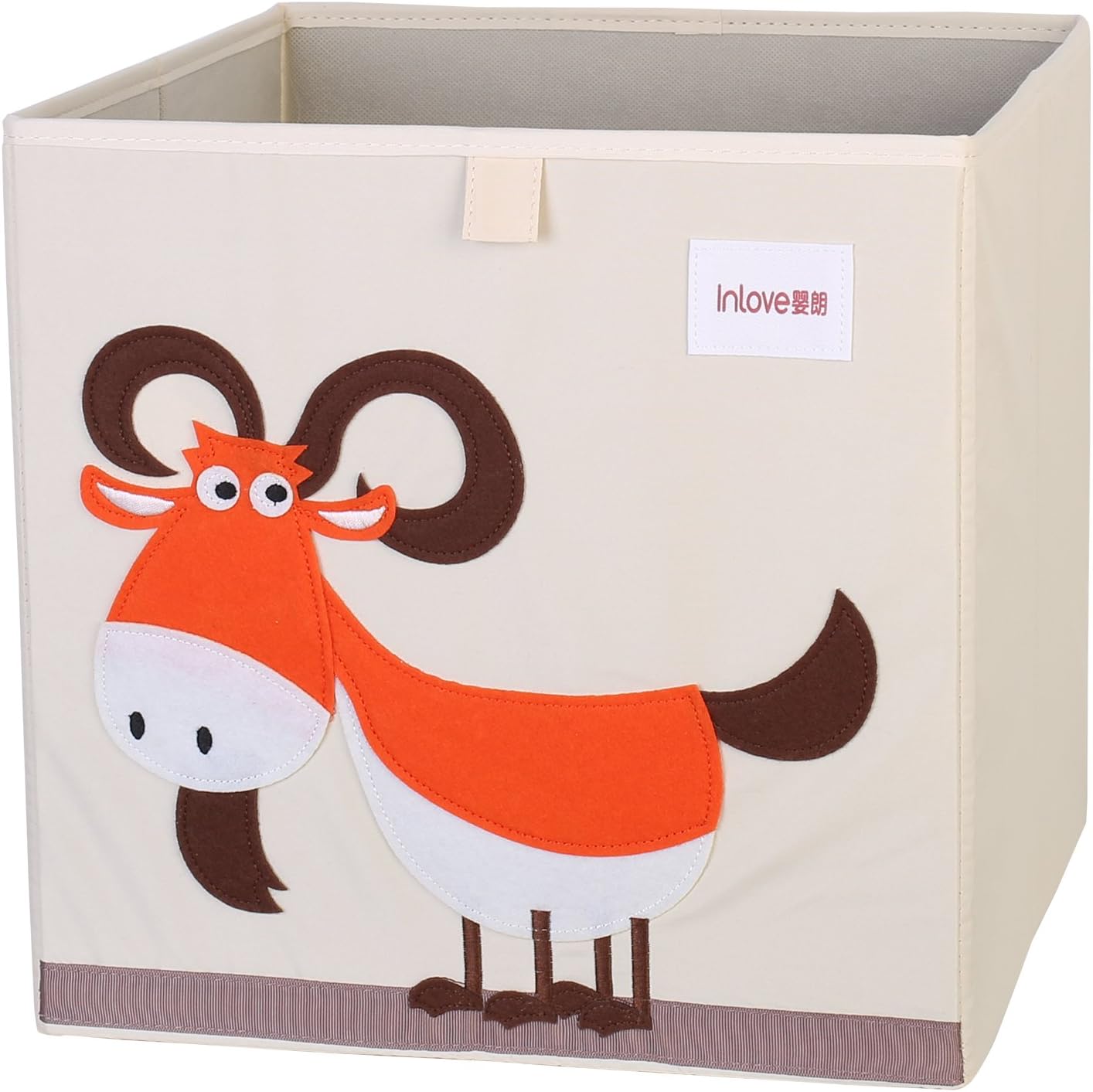 Cartoon Storage Cube Canvas Foldable Toy Organizer Box for Kids by ELLEMOI (Sheep)