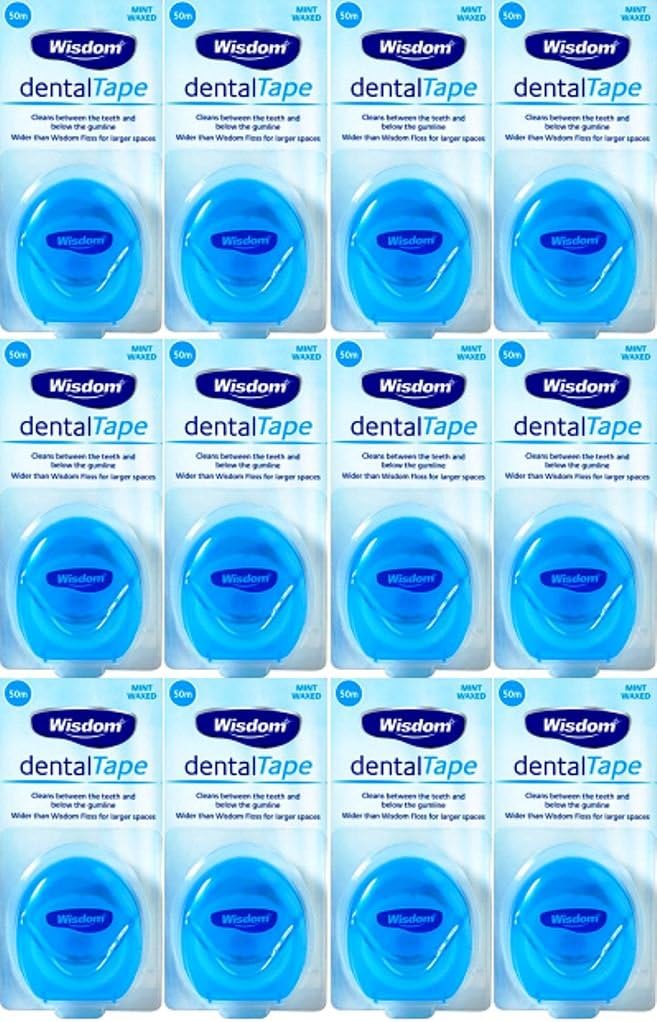 Wisdom Dental Tape Waxed Mint 50m x 12 Packs Amazon.co.uk Health