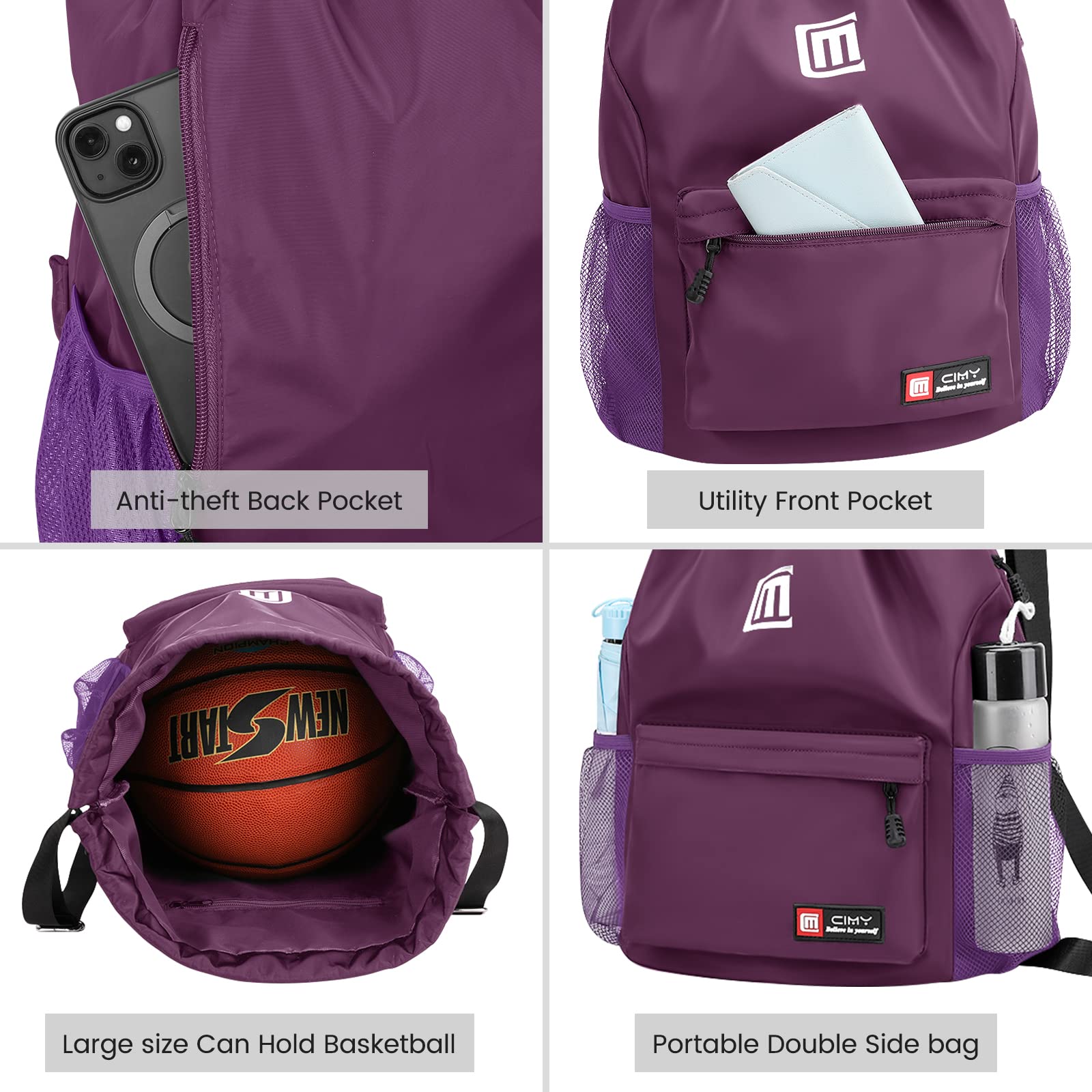 Eucomir Mochilas De Cuerdas, Mochila Deporte Mochila Gym De Malla Agua, Bolsa De Cordón Impermeable De Nylon Bolsa De Gimnasio Cordón — view 3