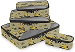 Engineering Vehicle Excavator Compression Packing Cubes for Travel Luggage Suitcase Packing Organizers Bags Carry On Lightweight 4 Set